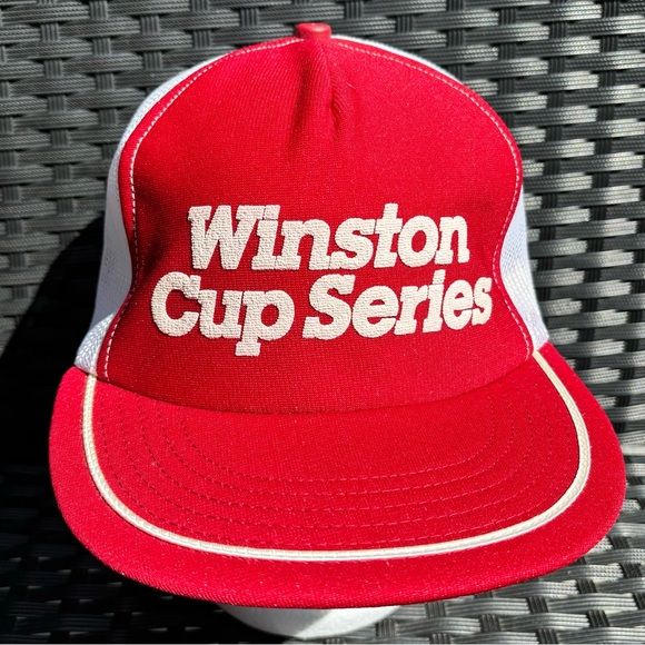 Winston Cup Other - Vintage Snap Back Hat WINSTON CUP SERIES 70s 80s USA Red White Trucker Mesh Back